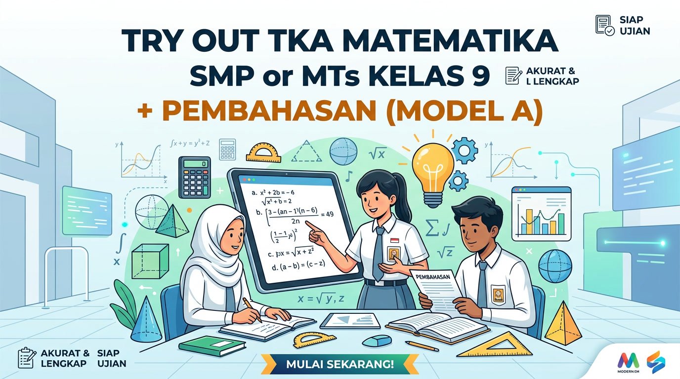 Try Out TKA Matematika SMP/MTs Kelas 9 + Pembahasan (Model A)